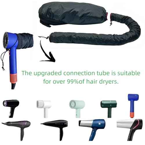 Hooded Hair Dryer for Curly Hair, Large Adjustable Blow Dryer Cap, Portable Hair Dryer Bonnet Attachment, Soft Diffuser for Fast Drying & Deep Conditioning, Headband Integrated Design (Black)