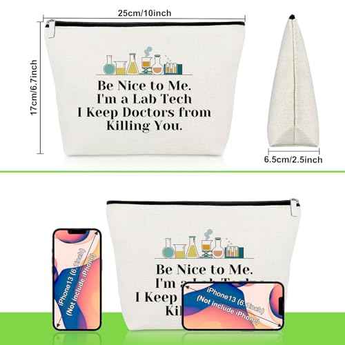 Lab Tech Gift Funny Lab Gifts Makeup Bag Lab Week Gifts Lab Employee Appreciation Gifts Lab Assistant Gifts Laboratory Technician Gifts Cosmetic Bag Birthday Gift Medical Lab Scientist Gifts