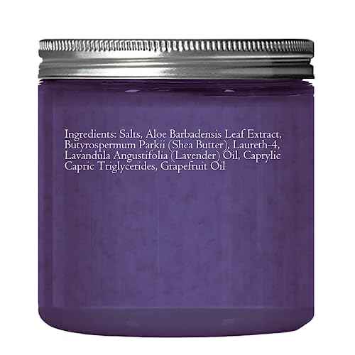 Lavender Body & Foot Scrub 10 oz - A blend of lavender essence, shea butter, and coconut oil for a fragrant journey to a serene countryside - The best stocking stuffer.