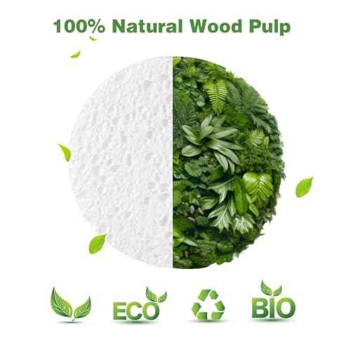 METUUTER 50 PCS Compressed Facial Sponges for Estheticians- 100% Natural Cellulose Face Sponge Professional Cosmetic Spa Sponges for Face Cleansing, Massage, Pore Exfoliating, Mask, Makeup Removal