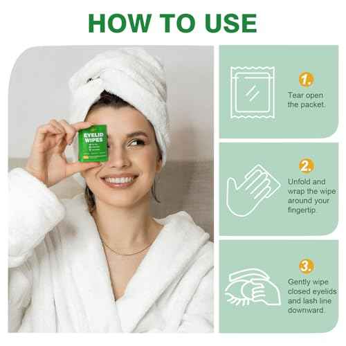 120PCS Tea Tree Oil Eyelid Wipes ? Individually Wrapped Eye Lid Cleaning Wipes£¬Soothing For Sensitive Eyes, Stay Hydrated Lid Wipe