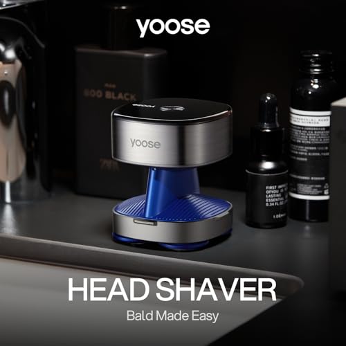 yoose Head Shavers for Bald Men, LED Display, IPX7 Waterproof, Wet/Dry Shave, USB-C Rechargeable Cordless Head Shaver, Ergonomic Design, 90 Mins Runtime Bald Shaver, Magnetic Head, Easy Clean, Silver