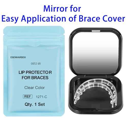 Comfort Cover for Braces - Lip Protector, Lip Cushion, Mouth Guard Clear Teeth Shield Bumper for Brackets, Aligner, Dental Wax Alternative, Soft and Comfortable, in Portable Storage Case with Mirror