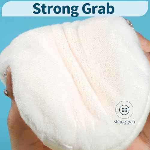 Teenitor 2pcs Powder Puff, 4.13 Inch Powder Puff for Body Powder, Body Powder Puff Large Powder Puff Loose Powder Puffs Soft Velour Body Powder Puff and Container White