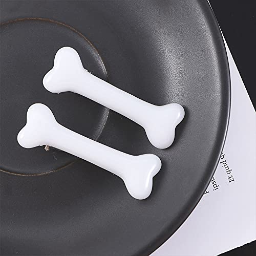 4 Pcs Dog Bone Hair Clips Black/White Hairpins Halloween Christmas Decorative Hair Clips Cosplay Costume Hair Accessories for Women Girls