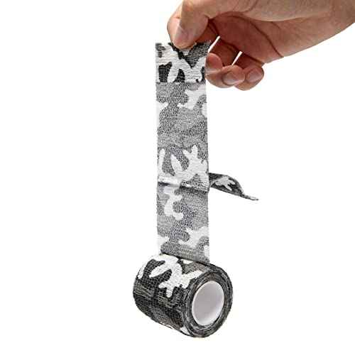 VideoPUP Tattoo Grip Cover Wrap,12PCS Disposable Cohesive Tattoo Grip Cover Elastic Bandage Handle Grip Tube for Tattoo Machine Tattoo Grip Accessories,Black&White Camouflage
