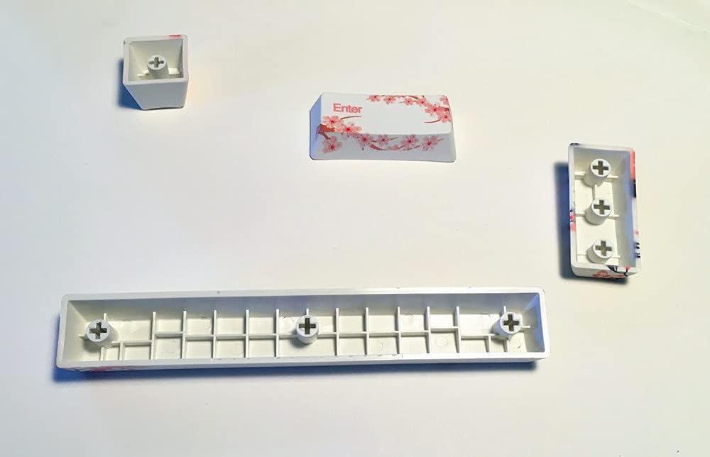 4 Keycap Set, Dye-subbed PBT OEM Keycaps, Spacebar Esc Enter Keys for DIY Cherry MX Gaming Mechanical Keyboard, Sakura