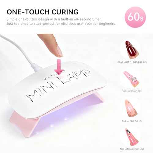 Makartt UV LED Nail Lamp: UV Light for Gel Nails, 6W Mini USB Portable Lamp Fast Drying Gel Polish Curing Light 60S Timer Dryer Manicure Salon Home DIY