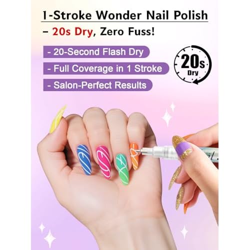1 PCS White Nail Art Polish Pens, Kalolary 0.5mm Nail Art Markers Nail Point Graffiti Dotting Pen Drawing Painting Liner Brush for DIY Nail Art Beauty Adorn Manicure Tools