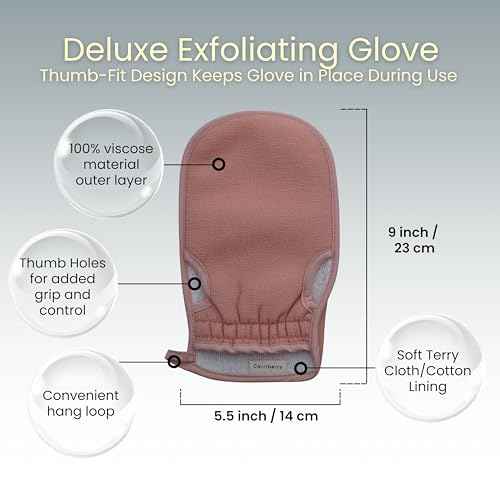Deluxe Exfoliating Glove for Bath & Shower, Deep Cleansing Body Bath Mitt for Body Scrub, Removes Dead Skin & Improve Skin Glow (Pink - Pack of 1)