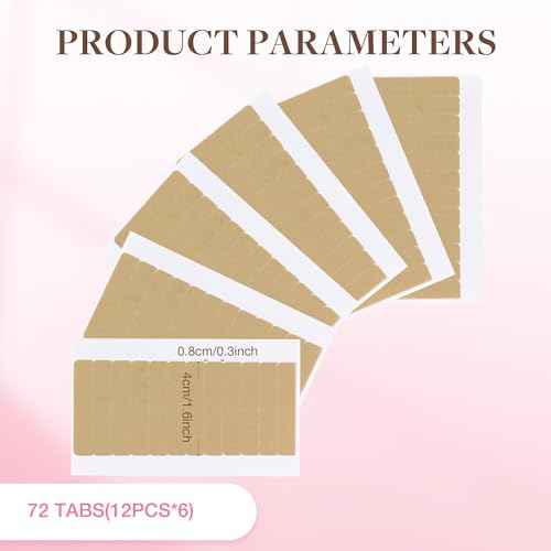 GOO GOO Hair Extension Tape Double Sided Adhesive Replacement Tape, Professional Strong Tapes for Tape in Hair Extensions 72pcs, 1.6 * 0.3inch per Piece