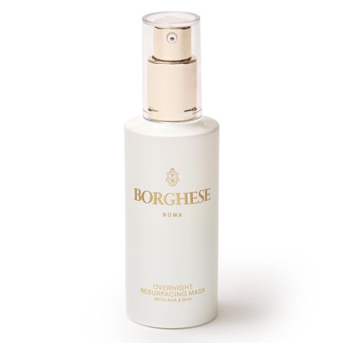 Borghese Overnight Resurfacing Mask With AHA & BHA - Leave-On Exfoliating Mask with Glycolic Acid, Lactic Acid, & Hyaluronic Acid, For All Skin Types