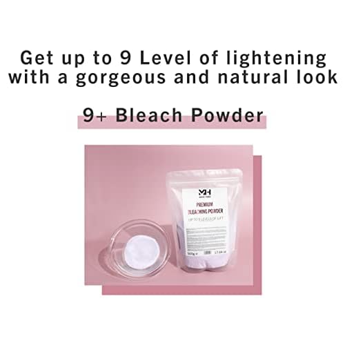 9 Level Bleaching Powder For Hair 17.64 oz - 500g 1.1lbs, Premium 9+ Dust Free Violet , Extra Strength, Up to 9 Levels of Lift, Hair Bleach, Hair Lightener, Hair Bleach Powder