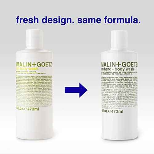 Malin + Goetz Rum Hand & Body Wash, 16 Fl. Oz. ? Men & Women Natural Body Wash For All Skin Types, Foaming Hydrating Cleansing Gel, Cruelty-Free & Vegan