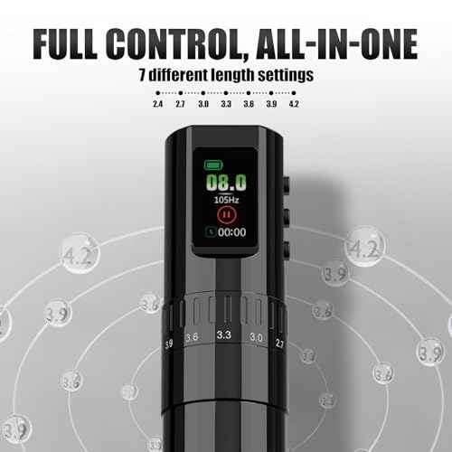 Tattoo Gun Kit Wireless Tattoo Kit Complete for Beginner, Urex G2 Tattoo Machine Kit Professional, 7 Adjustable Stroke Tattoo Pen, Dual 1600 mAh Machine Gun Battery, 20pcs Mixed Cartridge Needles
