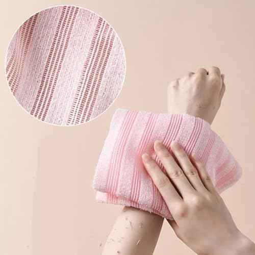 Blissal Exfoliating Shower Towel - Long Washcloth Back Body Scrubber for Men & Women (Black)