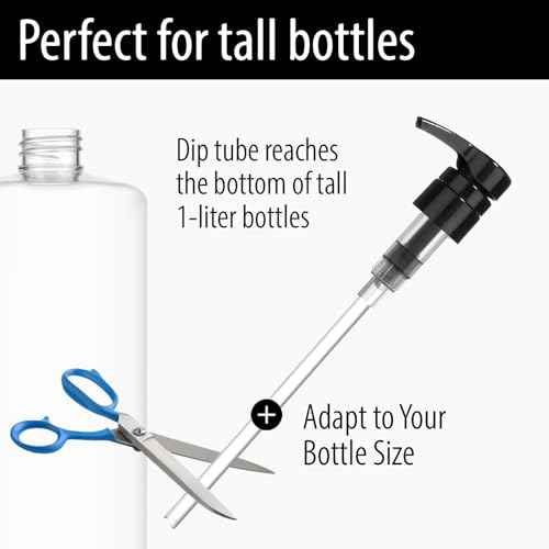 Bar5F Pump for 33.8-Oz Shampoo and Conditioner Liter Bottles (Fits 1" inch Bottle Neck 28/410) 2-Pack