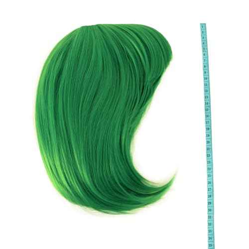 MapofBeauty 12 Inch/30 cm Fashion Lady Short Straight Flat Bangs Bob Wig (Green)