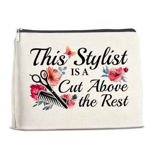YeleY Hairdresser Gifts for Women, Hair Stylist Makeup Bag, Thank You Gift for Hairstylist, Hair Dresser Appreciation Gift Cosmetic Bag