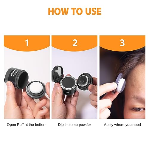 Root Touch Up Instantly Gray Hair Coverage Hairline Powder for Women & Men, Medium Brown for Concealing Hair Loss & Thinning Hair