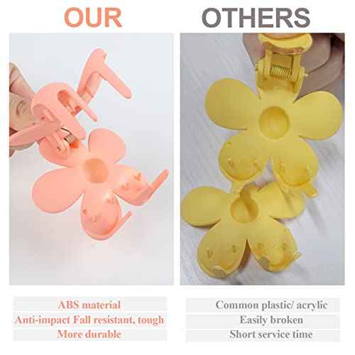 Flower Claw Clip 7 PCS Claw Clips, Hair Clips for Women Non Slip for Thick Hair Women Girls Gifts, 7 Colors