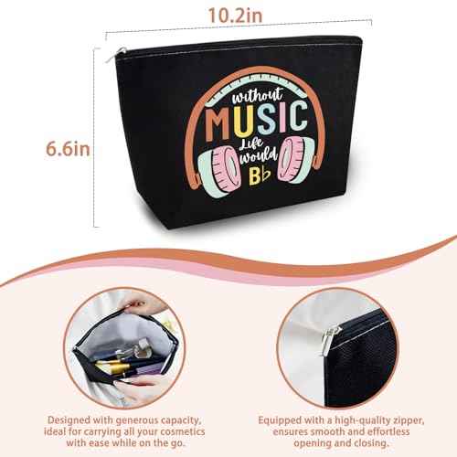 Music Gifts for Women Musical Teacher Gift for Women Music Bag Gift for Musical Lovers Student Musician Gifts for Female Friends Sister Festival Accessories Musician Makeup Bag