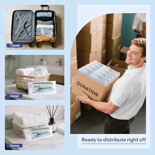 Pack of 5 Travel Size Toiletries Kit Individually Packed,Personal Hygiene Kit for Men Homeless Care Package Supplies Bulk