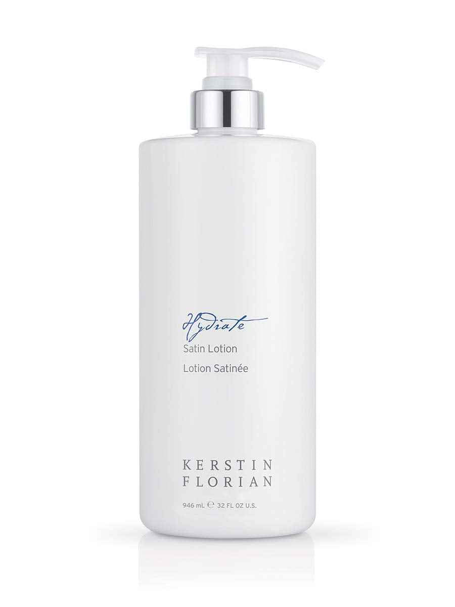 Kerstin Florian Satin Lotion | Lightweight Body Moisturizer with Aloe & Jojoba Oil | Soothes Dry Skin | 32 fl oz
