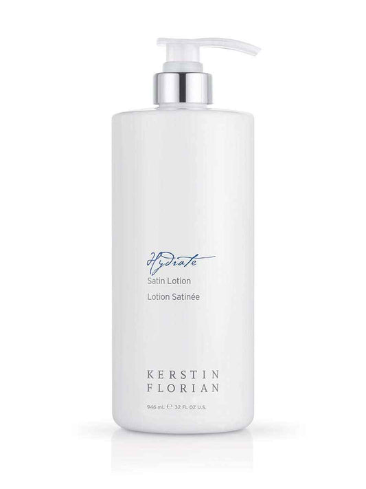Kerstin Florian Satin Lotion | Lightweight Body Moisturizer with Aloe & Jojoba Oil | Soothes Dry Skin | 32 fl oz