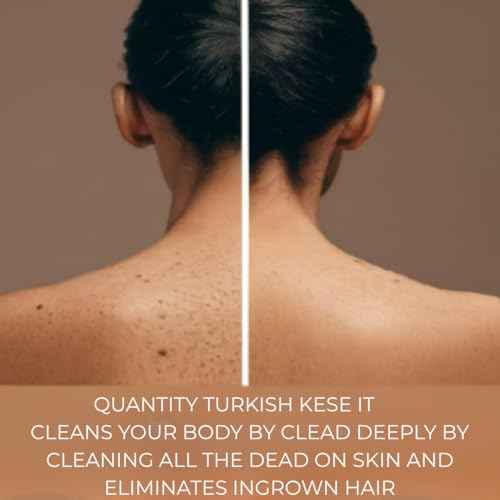 Turkish Hammam Exfoliating Mitt ? 100% Natural Floss Silk Kese Glove, Deep Body Scrubber & Dead Skin Remover for Smooth Radiant Skin, Spa Quality Exfoliator (2 Pack)