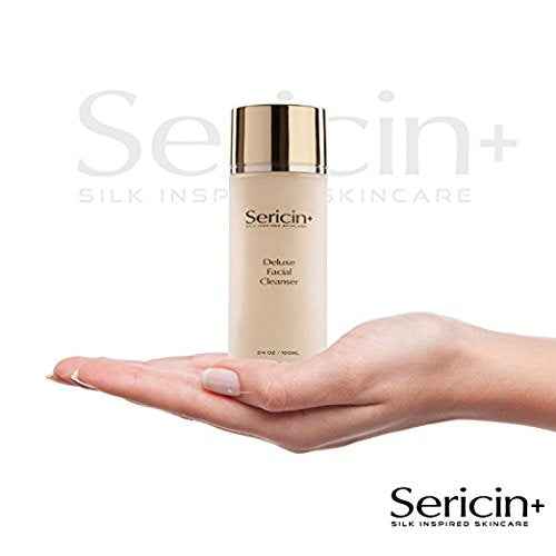 Sericin Plus Deluxe Facial Cleanser - Gentle Cleanser Removes Impurities, Toxins, Dirt, and Excess Oil with Anti-ageing Silk Enriched Protein that Nourishes, Hydrates, Moisturizes Skin SN3 (3.4 oz)