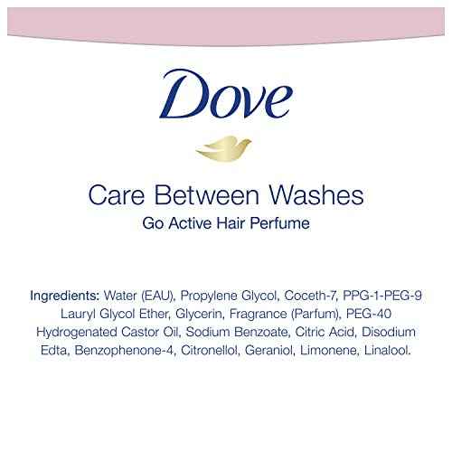 Dove Care Between Washes Hair Perfume Hair Fragrance For Sweat and Odors Go Active Hair Product for 24 Hour Protection 1.7 oz