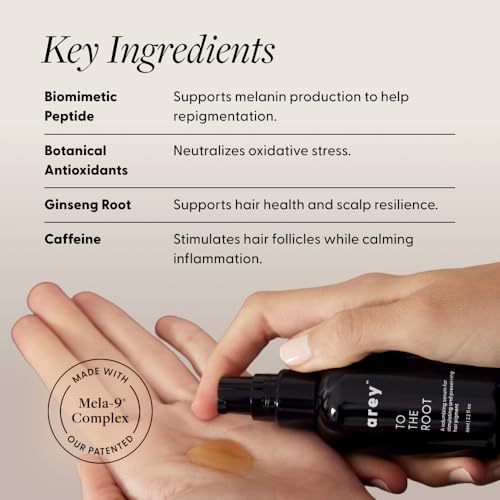 Arey The System Daily Hair Serum and Supplement Treatment for Women & Men | Slows Grey Hair Growth in 3-6 Months | Promote Thicker, Fuller Regrowth | Biotin, B + D Vitamins (1 Month Supply)