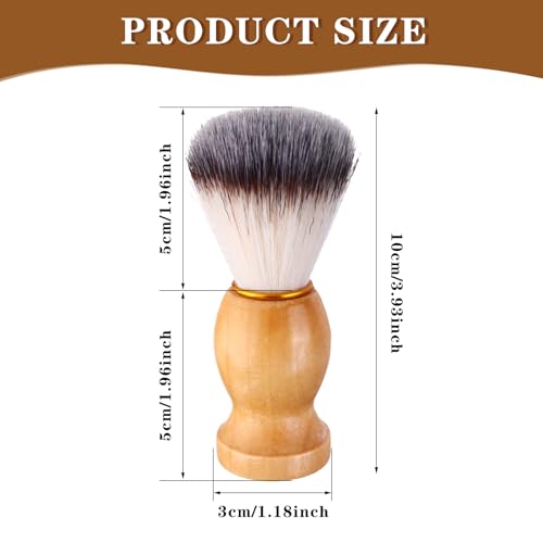 7Pcs Men Shaving Brush Wood Handle, Professional Salon Tools Hand Crafted Shaving Brush Wood Handle Shave Brushes Handmade Nylon Hair Brush for Men