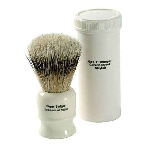 Geo F Trumper Super Badger Travel Shaving Brush with Simulated Ivory Case. by Geo F. Trumper