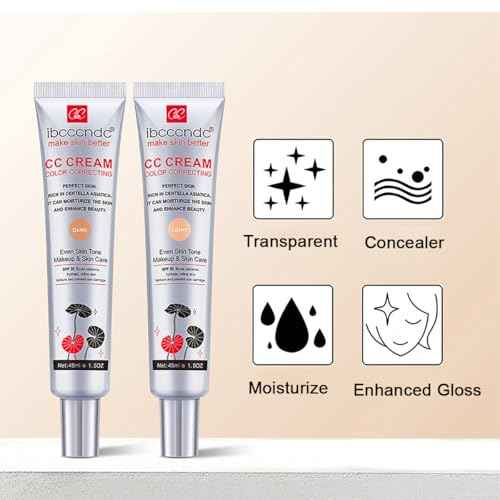 Color Correcting CC Cream with SPF 25,Full-Coverage Foundation,Hydrating Serum,Refine Skin Texture, Avoid Sun Damage (Light, 45 ml)