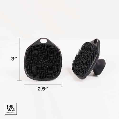 The Man Silicone Face Scrubber for Men, Exfoliating Face Massager, Flex Face Brush for Men, Removes Dead & Dry Skin, Shower Facial Cleansing Brush (Single Face Scrubber)