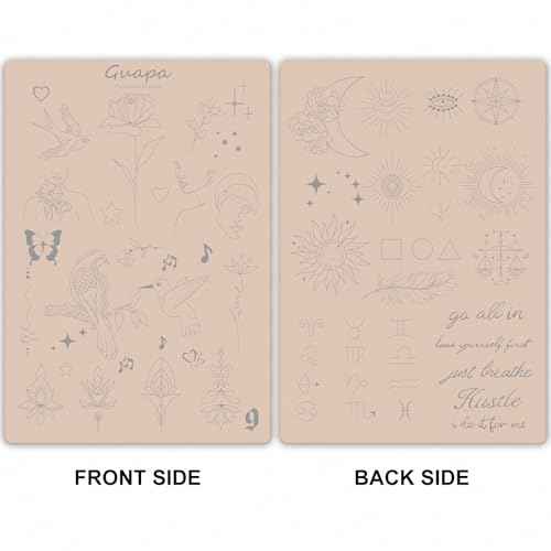 Guapa 2-Sided Printed 1.5MM Silicone Tiny Tattoo Practice Pad ? Realistic & Durable for Precision Training