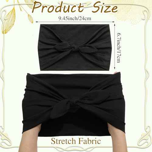 3 Pcs Wide Headbands for Women Boho Rabbit Ears Hair Bands Stretchy Bow Hair Bandana Non Slip Head Scarf Workout Turban Yoga Hair Accessories