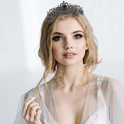 Didder Tiaras for Women, Black Crystal Crowns for Women Princess Crown Tiaras and Crowns for Women Girls Women's Headbands Halloween Christmas Bridal Wedding Prom Birthday Party Gift