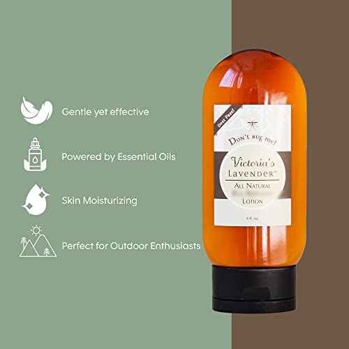 Victoria's Lavender All Natural Moisturizing Body Lotion with Essential Oils - Body Lotion for Skin Protection - Outdoor & Leisure Activities - Backpackers, Campers, Hikers - Made in USA - 4 oz