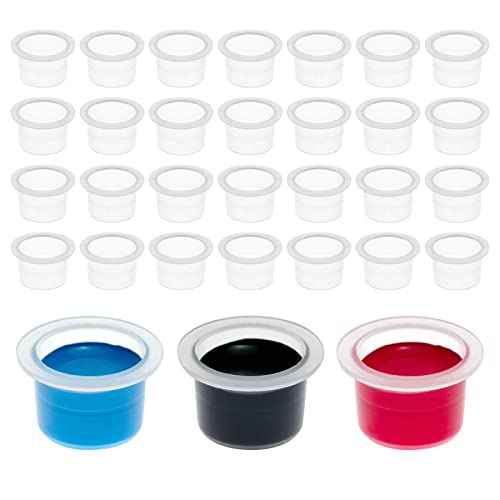 Stockroom Plus Medium Disposable Tattoo Ink Caps - Crystal Clear Ink Cups - Stable Wide Base Plastic Caps - Cup Organization & Tattoo Supply Organizer - 1000 Pack, 12mm ID/17mm OD/11mm H