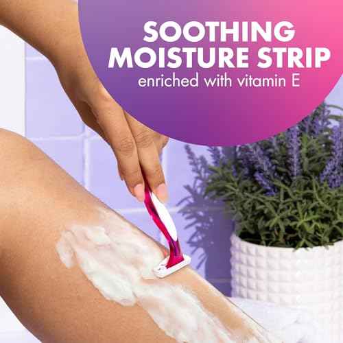 BIC Soleil 3 Scented Women¡¯s Disposable Razor, 3 Blades with a Moisture Strip For a Silky Shave, Assorted, 4 Piece Razor Set