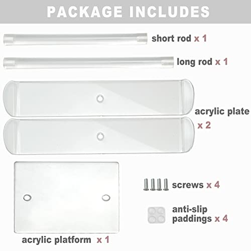 Bigfety Acrylic Headband Holder, Hair Accessories Organizer Clear Stand for Girls (2-Tier & 2-Panel)