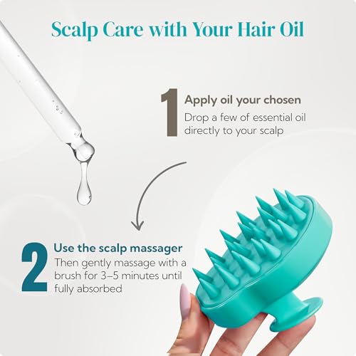 HEETA Hair Scalp Massager Shampoo Brush 2 Pack, Soft Silicone Bristles to Remove Dandruff, Waterproof Hair Scrubber for Both Wet Dry Use, Suitable for Men & Women (Green & Black)