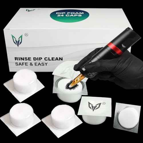 24 Pcs Disposable Dip Cups Tattoo Cartridge Needles Dip Foam Professional Rinse Cup Tattoo Cleaning Supplies