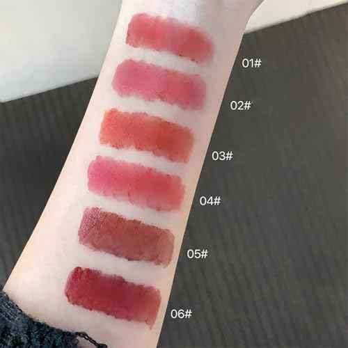 3 Colors Matte Liquid Lipstick, Cute Rabbit Key Chain Lip Gloss, Lightweight Matte Finish Lip Stain Full Coverage Korean Makeup for Girls£¨#1,#5,#6£©