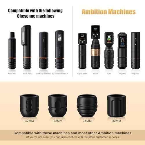 Ambition Soldier P1 Disposable Tattoo Grips - 20Pcs 32mm Tattoo Rubber Grip Cover with Click Adjust System Supply for Most Ambition Tattoo Machines, Compatible with Cheyenne Hawk Pen & Sol Nova