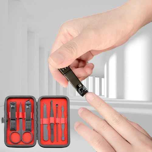 Manicure Set Personal Care Nail Clipper Kit Professional Manicure Pedicure Set Mens Accessories Personal Care Nail Grooming Present for Men Husband Boyfriend Parent, Black