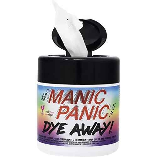 MANIC PANIC Dye Away Hair Dye Remover Wipes - Ammonia-Free Hair Color Remover Wipes for Adults - Removes Semi-Permanent & Permanent Color from Skin - Vegan & Cruelty-Free (50 Count)